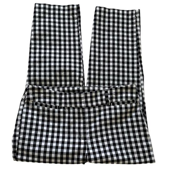 Ann Taylor Factory Ankle Pants Black White Gingham Curvy Fit Summer Pants Size 6 - Picture 9 of 12